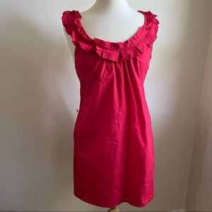 Anthropologie Fei Red Ruffle Strap Dress